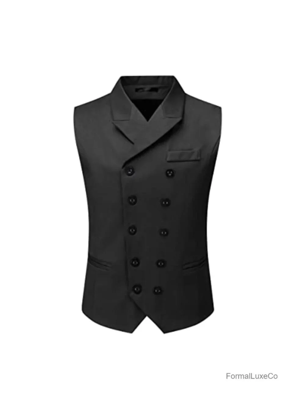 Men's Double Breasted Suit Vest, Slim Fit, Polyester Blend, Wedding & Business